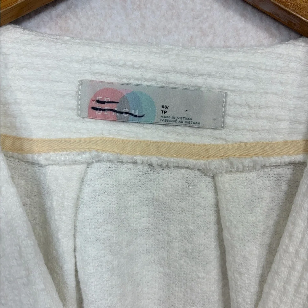 Free People Beach Greta Textured Plunge Tie Waistband Romper White Women's XS